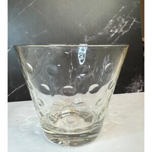 MCM Hazel Atlas Clear Glass Ice Bucket Raised Dots 5"